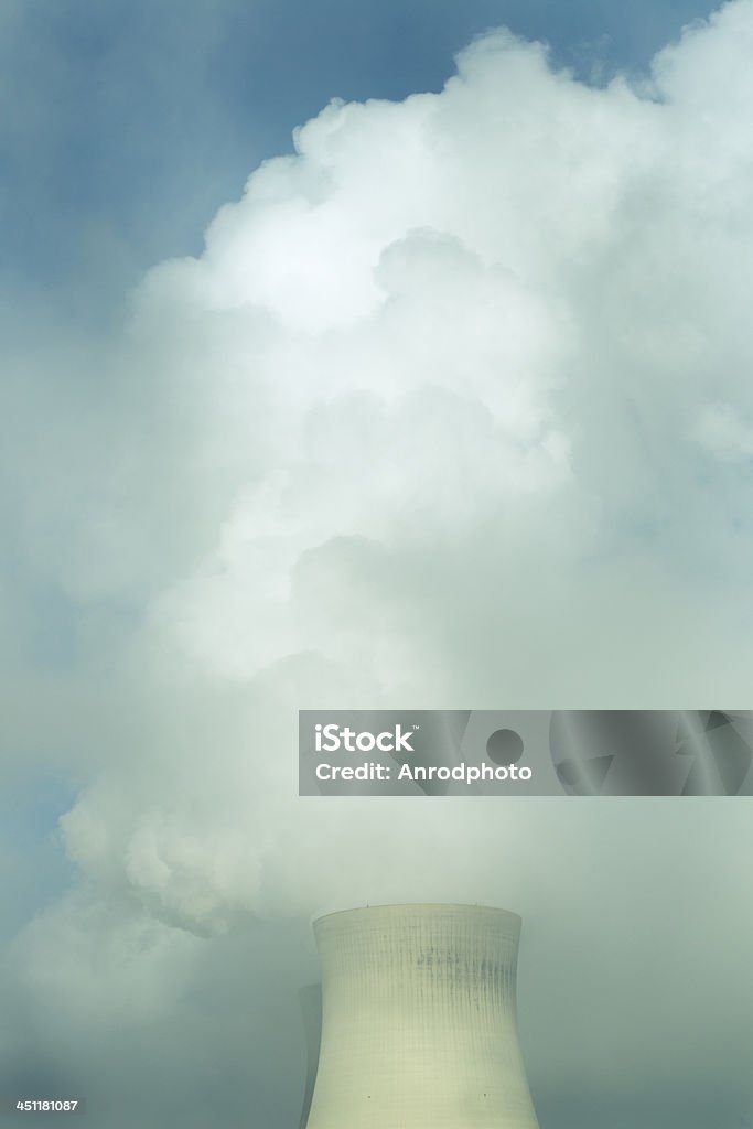 Nuclear plant Smokey nuclear plant Chimney Stock Photo