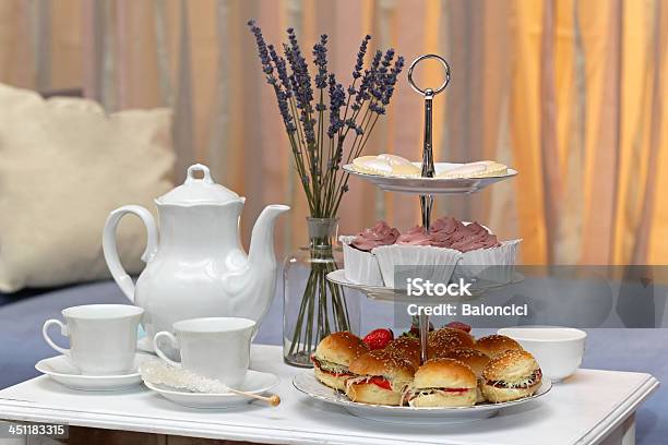 Afternoon Tea Stock Photo - Download Image Now - Cup, Sandwich, Teapot