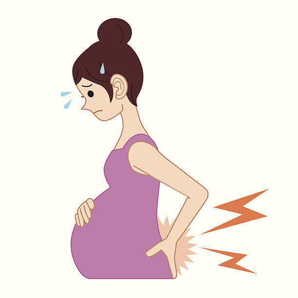 低背痛妊娠中 - human pregnancy backache massaging back点のイラスト素材／クリップアート素材／マンガ素材／アイコン素材