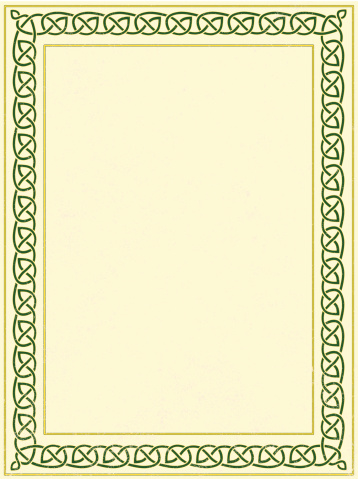 Celtic knot border on cream background with grunge and lots of copy space, vector