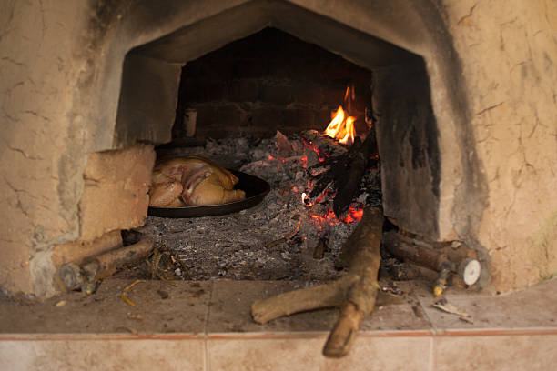 istock Traditional wood fired oven with chicken 451236723