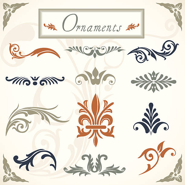 Victorian Scroll Ornaments A collection of various scroll ornaments.  Objects are grouped and file is layered. dingbat stock illustrations