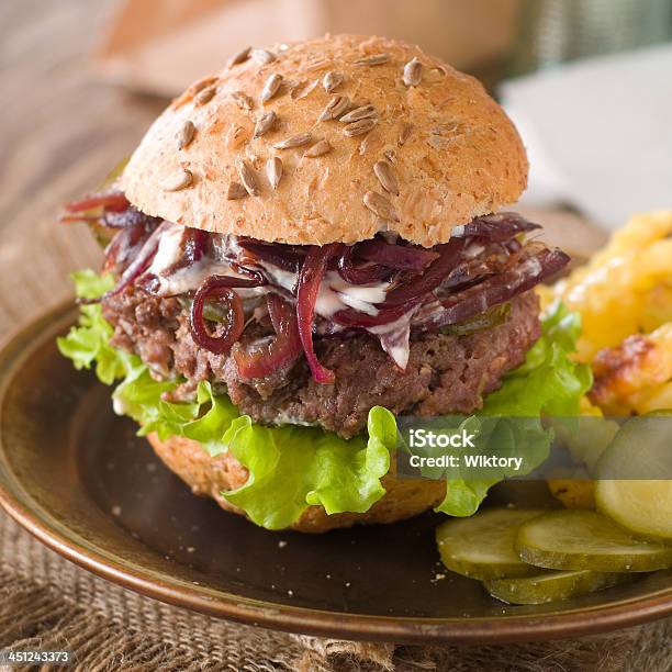 Hamburger Stock Photo - Download Image Now - Bread, Breakfast, Bun - Bread