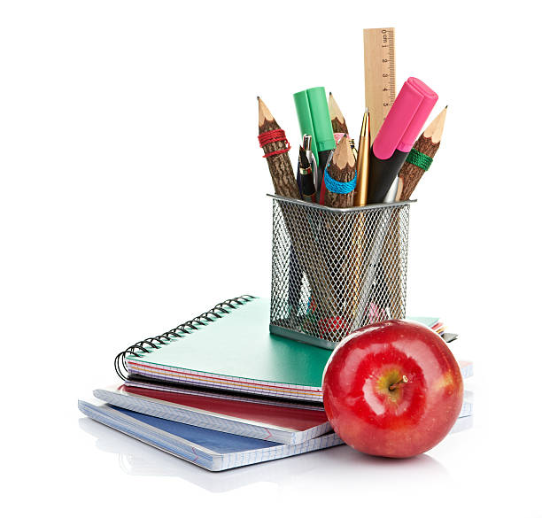 istock pencil box with school equipment 451245041