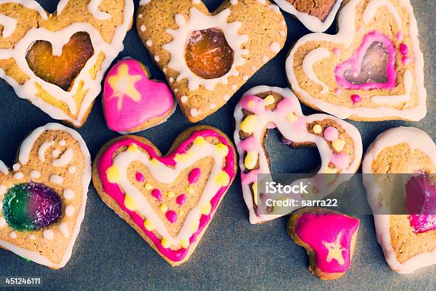Hearts Cookies Stock Photo - Download Image Now - Backgrounds, Bakery, Baking
