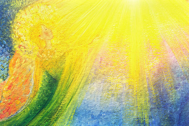 Angel in the Light Angel in the Light light at the end of the tunnel stock illustrations