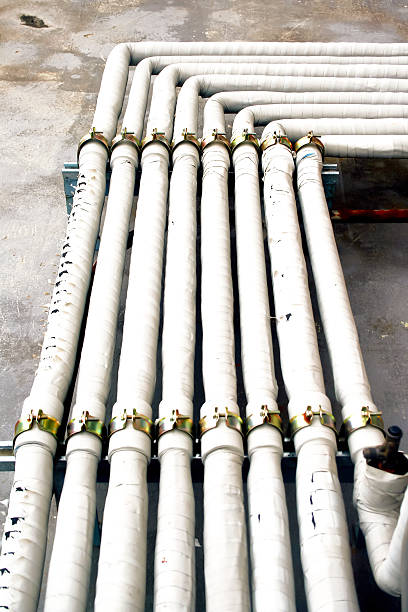 istock The refrigerant pipe of air conditioner. 451261109