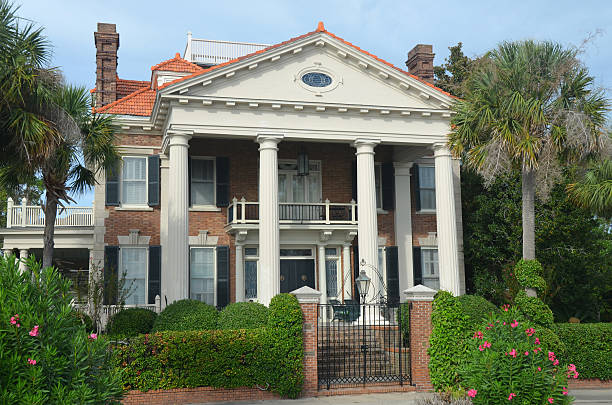 Waterfront Mansion Charleston, SC stock photo