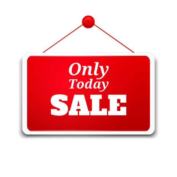 Shopping sign board Shopping sign board only today sale todays special stock illustrations