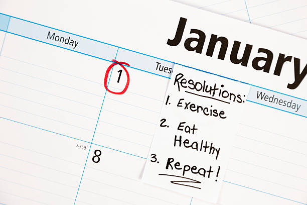istock Holidays: January calendar with focus on New Year's Day. 451284037