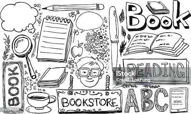 Study Notes Drawing Pen Sketch Of Study Elements On White Stock Illustration - Download ...