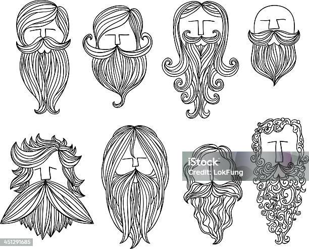 Men With Different Style Of Mustache Stock Illustration - Download Image Now - Beard, Men, Drawing - Activity