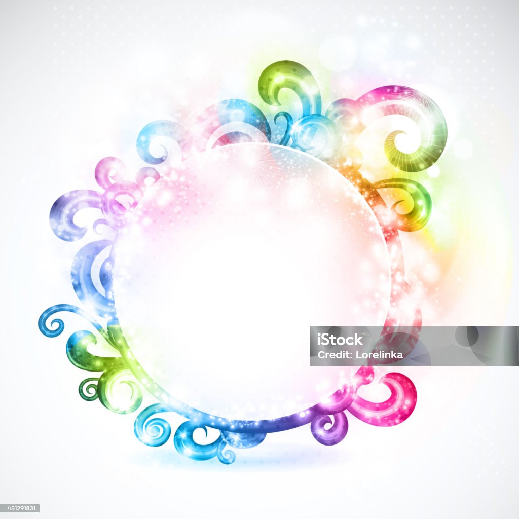 Coloured Rounded Background Frame Colorful Round Frame With Swirls Stock Illustration - Download Image ...