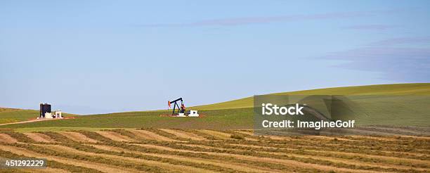 Pumpjack 小麦のフィールド - アルバータ州のストックフォトや画像を多数ご用意 - アルバータ州, カナダ, カラー画像