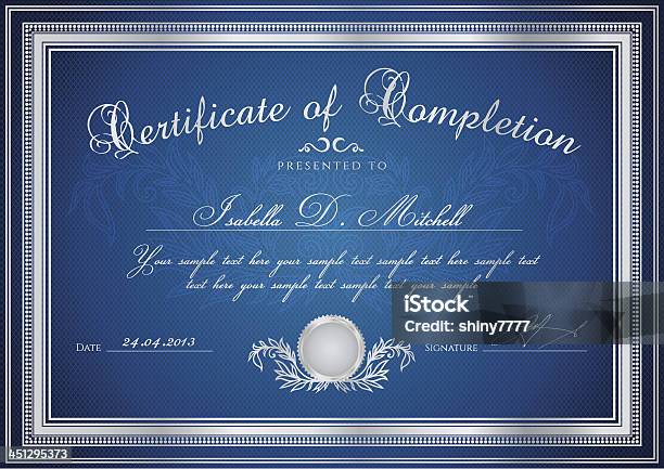 ダークブルーの証明卒業証書クーポンテンプレートアワードの背景パターンフレーム - 証明書のベクターアート素材や画像を多数ご用意 - 証明書, 銀メダル, 銀色