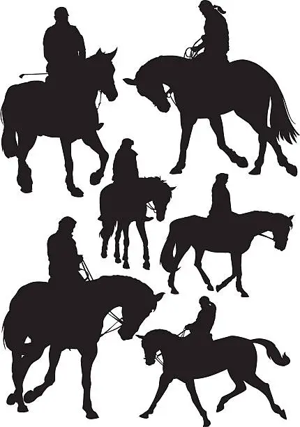 Vector illustration of horse riding vector