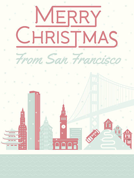 ilustrações, clipart, desenhos animados e ícones de feliz natal de san francisco - chinatown san francisco chinatown san francisco county cityscape