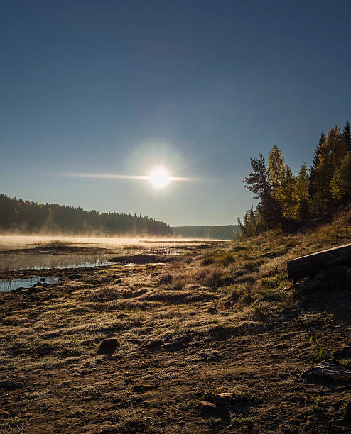 sunrise sunrise at Pechora river tilzit stock pictures, royalty-free photos & images