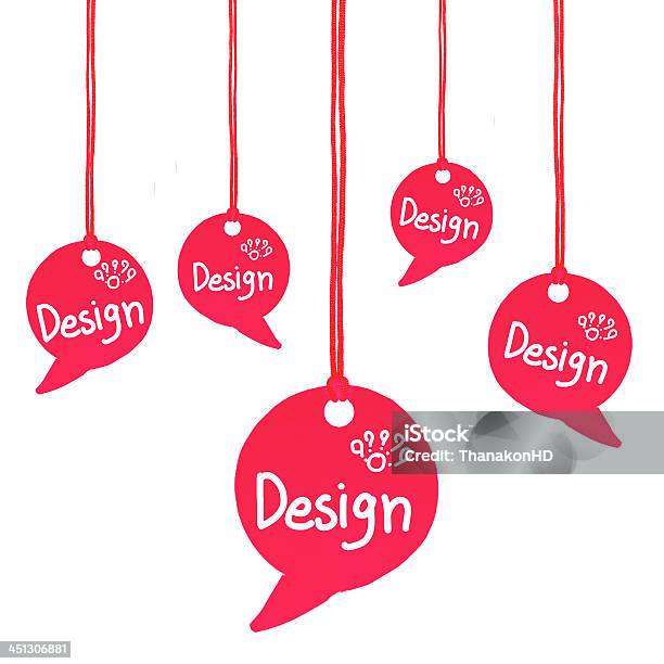 Bolle Di Discorso Design Appeso Corda In Rosso - Fotografie stock e altre immagini di Affari - Affari, Comunicazione, Contemplazione
