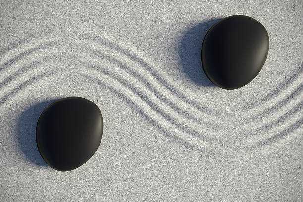 istock Zen garden in a top view with waves 451327871