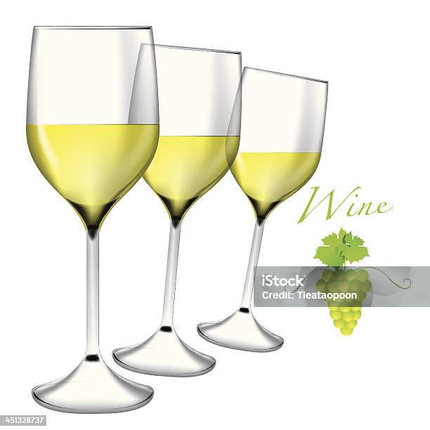 Бокал Вина И Винограда Вектор — стоковая векторная графика и другие изображения на тему Алкоголь - напиток - Алкоголь - напиток, Белый, Блестящий