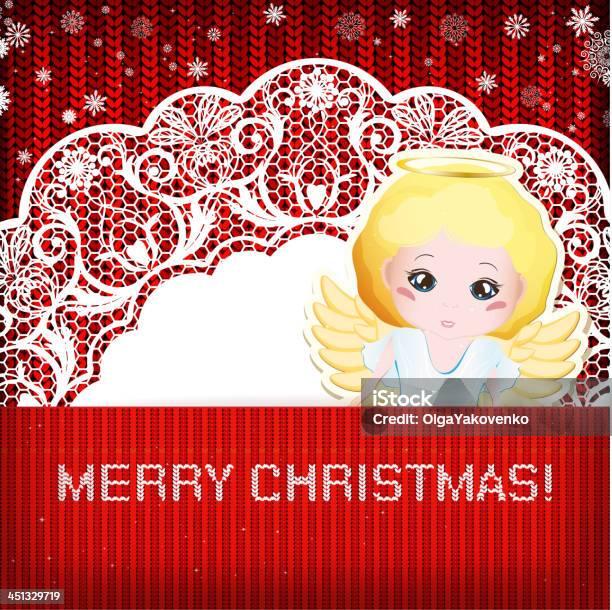 Счастливого Рождества Angel — стоковая векторная графика и другие изображения на тему Ангел - Ангел, Без людей, Бумага
