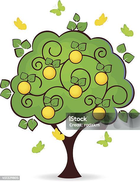 오랑주 트리 감귤류 과일에 대한 스톡 벡터 아트 및 기타 이미지 - 감귤류 과일, 과일, 나무
