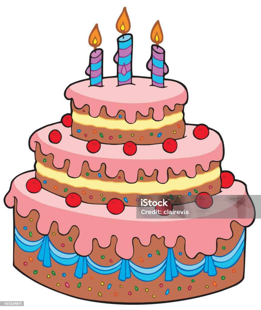 Ilustración de Pastel De Cumpleaños De Grandes Dibujos Animados y más  Vectores Libres de Derechos de Grande - Grande, Pastel de cumpleaños, Tarta  - Postre - iStock