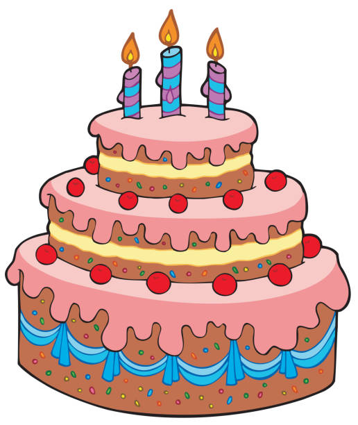 Big Cartoon Birthday Cake Stock Illustration - Download Image Now - Large,  Birthday Cake, Cake - iStock