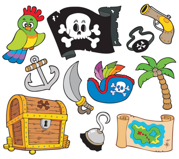 illustrazioni stock, clip art, cartoni animati e icone di tendenza di collezione buccaneer - buccaneer