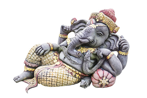 istock Hindu God Ganesh over a white background 451330211