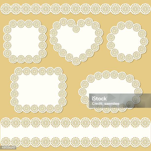 Doily And Frame Set Stock Illustration - Download Image Now - Lace - Textile, Doily, Pattern