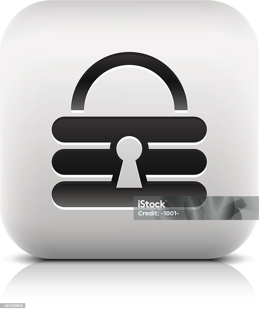 Candado signo Pictograma cuadrado negro redondeado icono botón web a internet de alta velocidad - arte vectorial de Accesibilidad libre de derechos