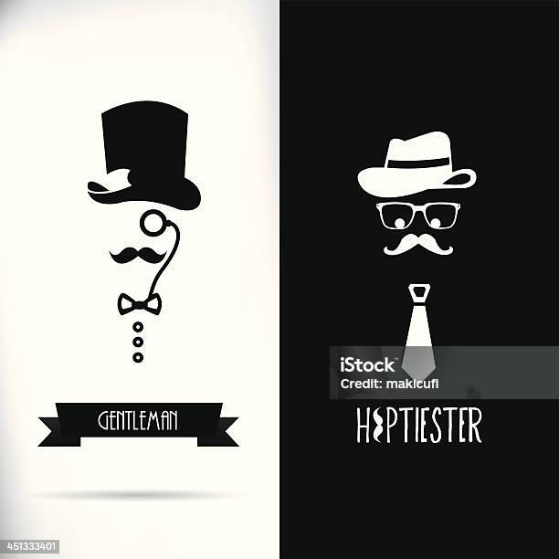 Gentleman A Także Hipsterskie - Stockowe grafiki wektorowe i więcej obrazów Mężczyźni - Mężczyźni, Cylinder, Powrót do retro