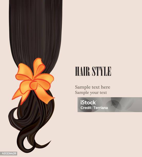 Black Hair Style Background With Copy Space Stock Illustration - Download Image Now - Tied Bow, Women, Lush Foliage