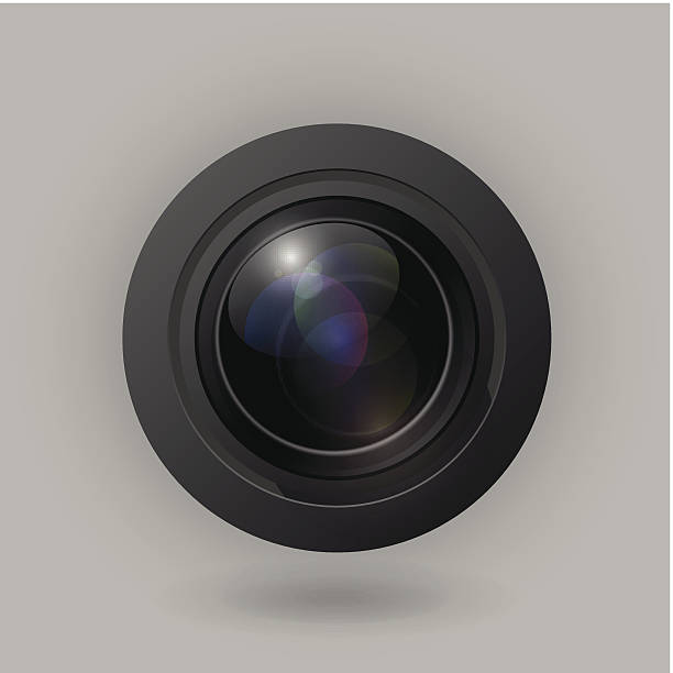 벡터 카메라 렌즈 - lens camera photography photograph stock illustrations