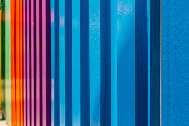 istock Wooden painted fence. 451335071