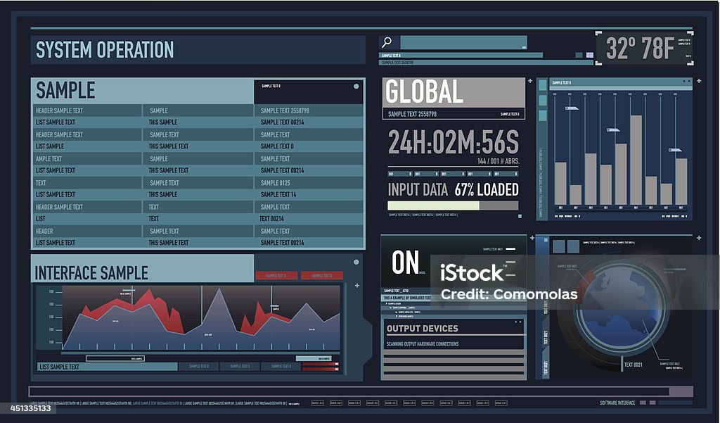 Future interface large mesure - clipart vectoriel de Technologie libre de droits