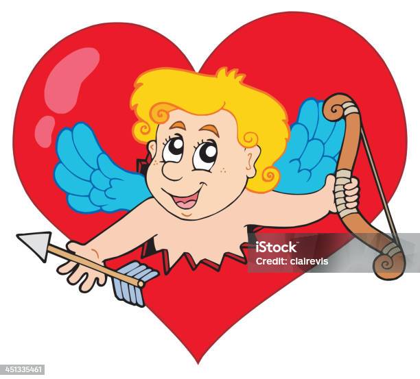 Cupidon Lurking De Cœur Vecteurs libres de droits et plus d'images vectorielles de Aile d'animal - Aile d'animal, Amour, Ange