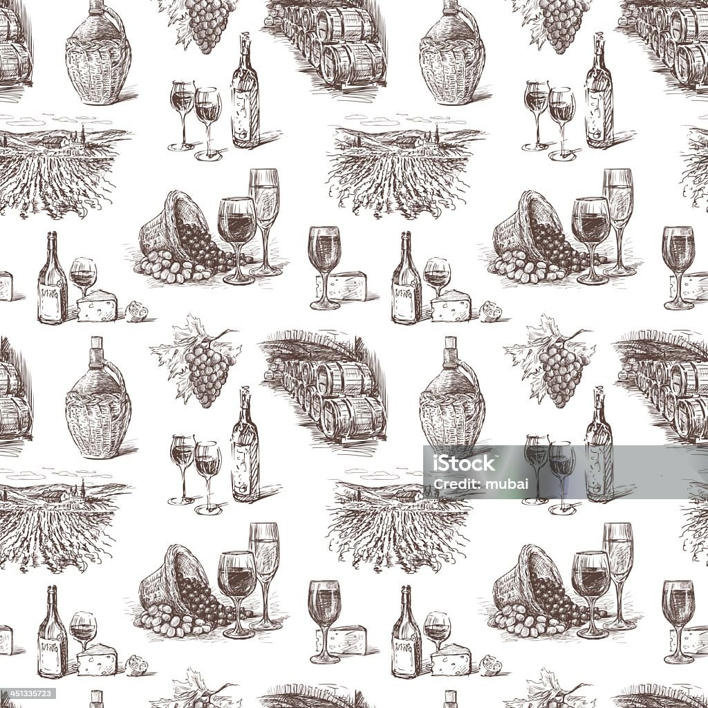 Winemaking illustrations on white Vector drawings on the theme of wine. Wine stock vector