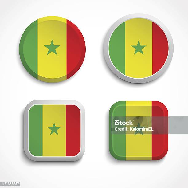 Senegal Flaga Przyciski - Stockowe grafiki wektorowe i więcej obrazów Afryka - Afryka, Czerwony, Dakar