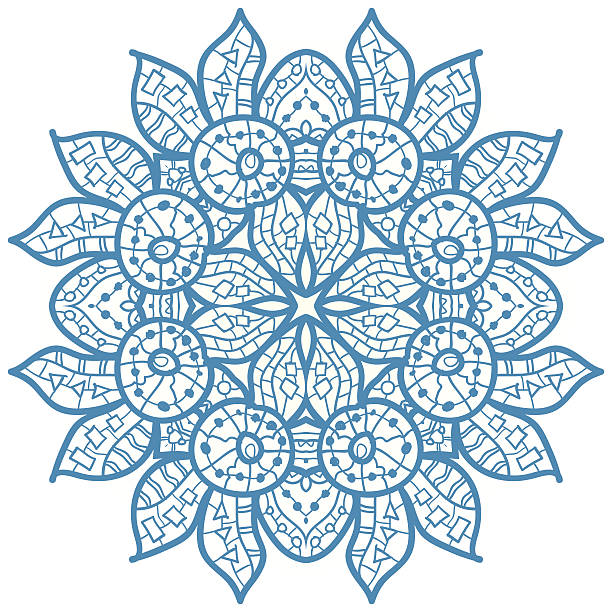 восточная рисунком mandala - embroidery craft fragility doily stock illustrations