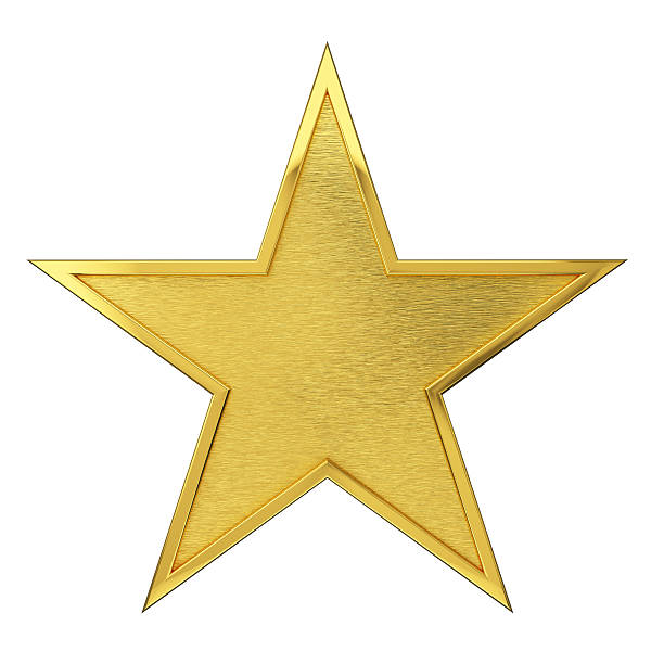 Brushed Golden Star Award stock photo