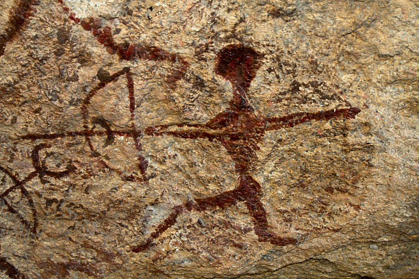 Petroglyphs, bushman art stock photo