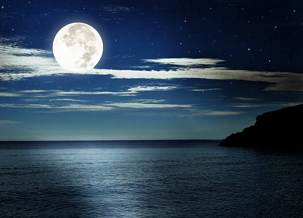 istock Full moon at night over the sea  451343215