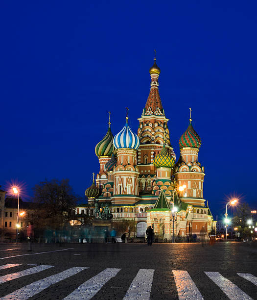 istock Night view of St. Basil's Cathedral 451346843