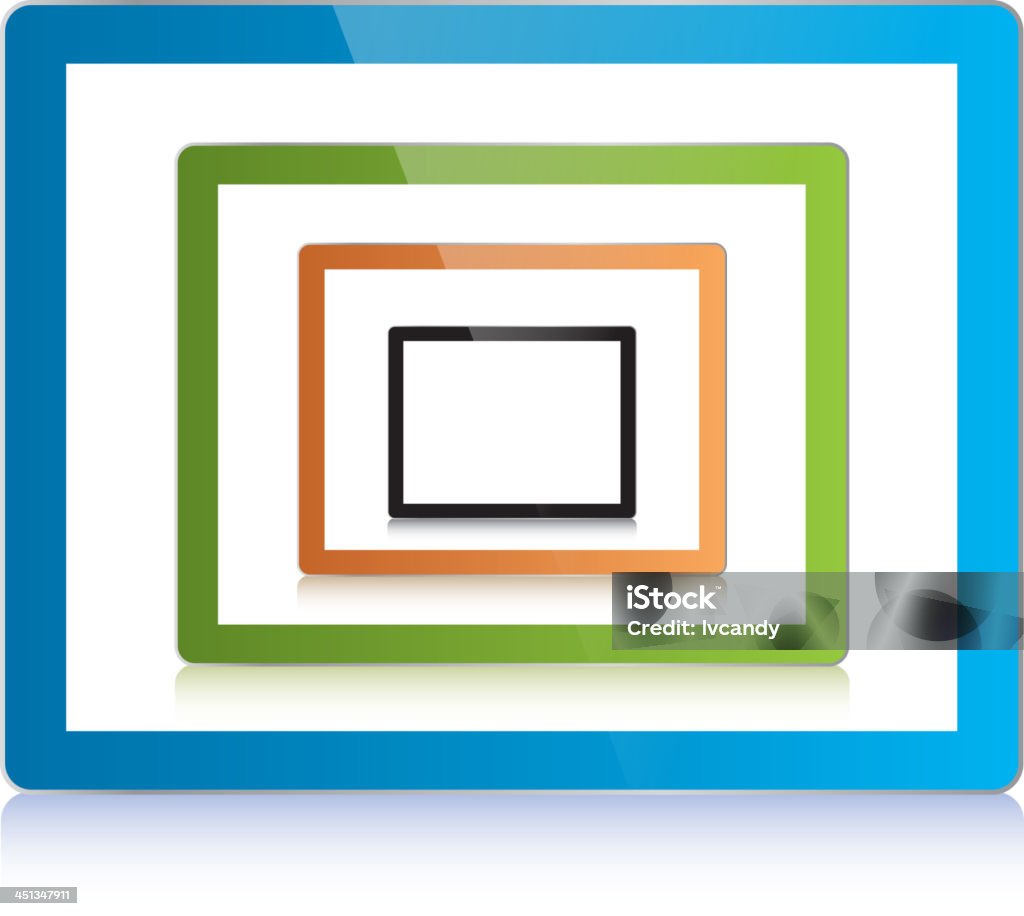 Coloré tablette PC - clipart vectoriel de Bleu libre de droits