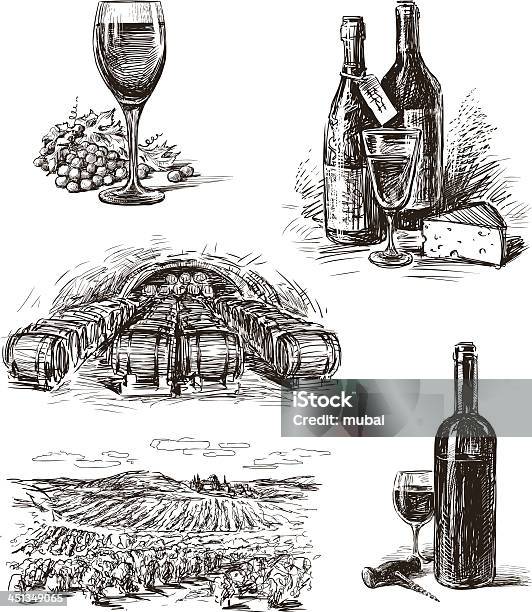 Grape Wine Stock Illustration - Download Image Now - Wine, Cheese, Illustration