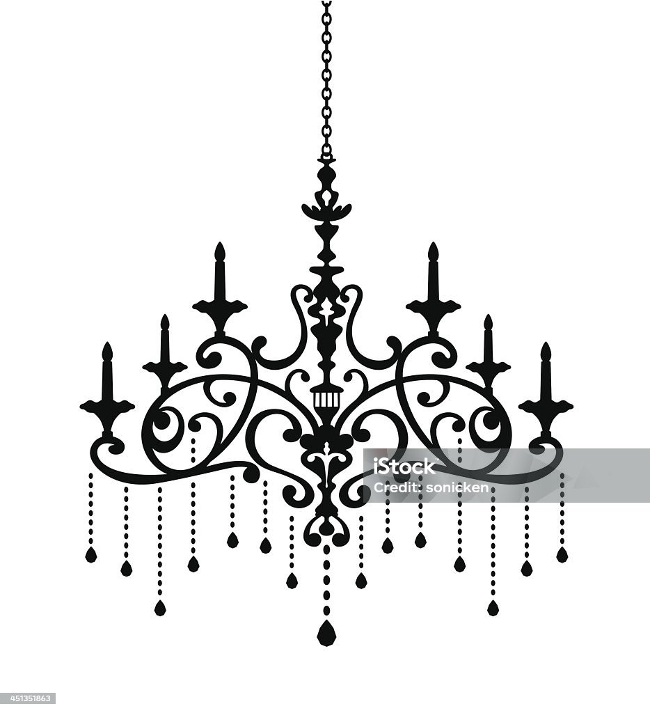 Chandelier Silhouette of Phoenix An image of a Chandelier Silhouette. Chandelier stock vector