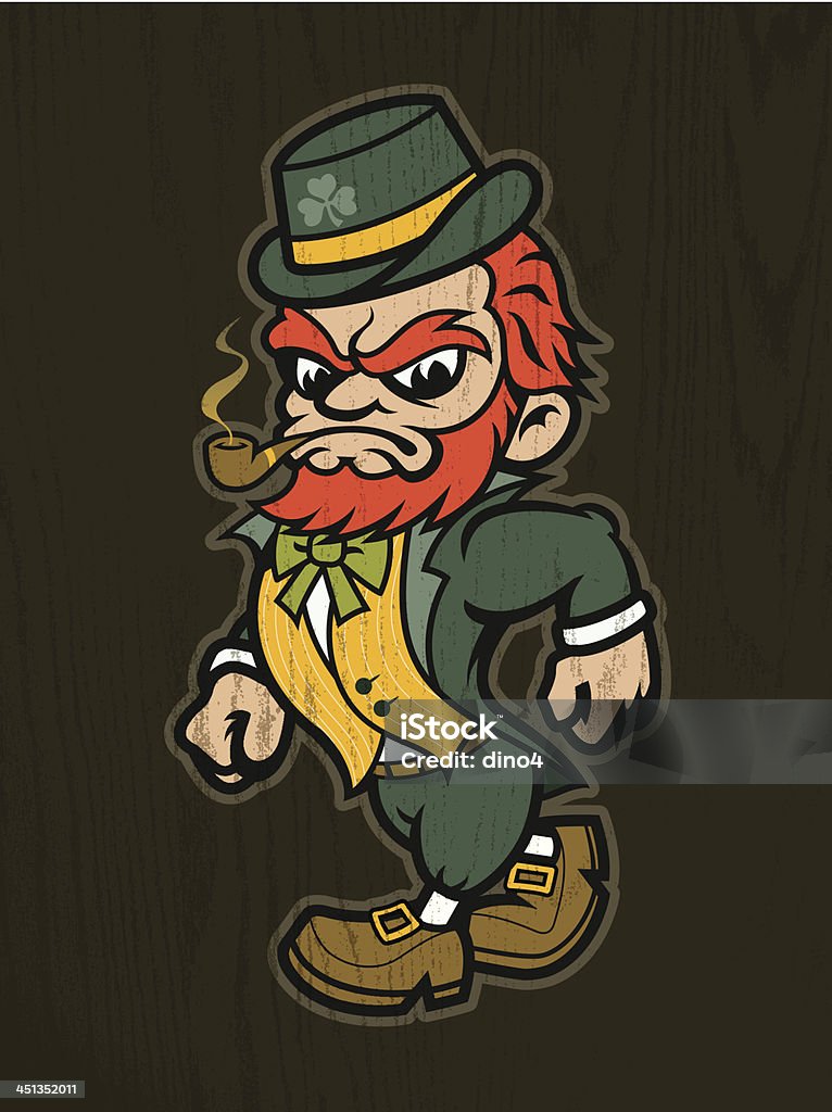 Irish Fighting Leprechaun Mascot An angry retro styled leprechaun mascot. Leprechaun stock vector